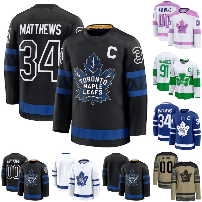 MapleLeafs Jersey Max Domi William Nylander John Tavares Matias Maccelli Simon Benoit Chris Tanev Morgan Rielly Easton Cowan Custom Hockey Jerseys