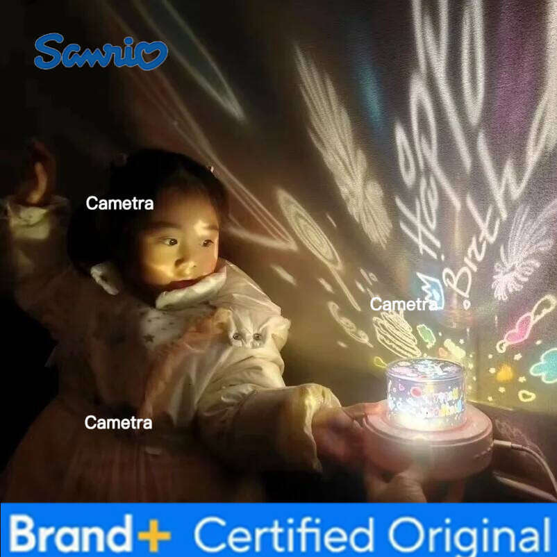 Sanrio Cute Kid Led Night Light Projector Lamp Birthday Gift Toy with Remote Control Star Sky Color Music Box for Baby Sleep Bedroom H260128