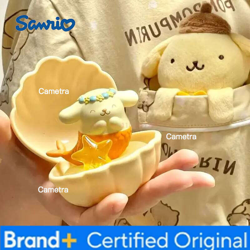 Sanrio Original Mermaid Shell Series Blind Kuromi Hellokitty Melody Kawaii Model Mystery Box Little Twin Star Lamp Kids Gift H260128