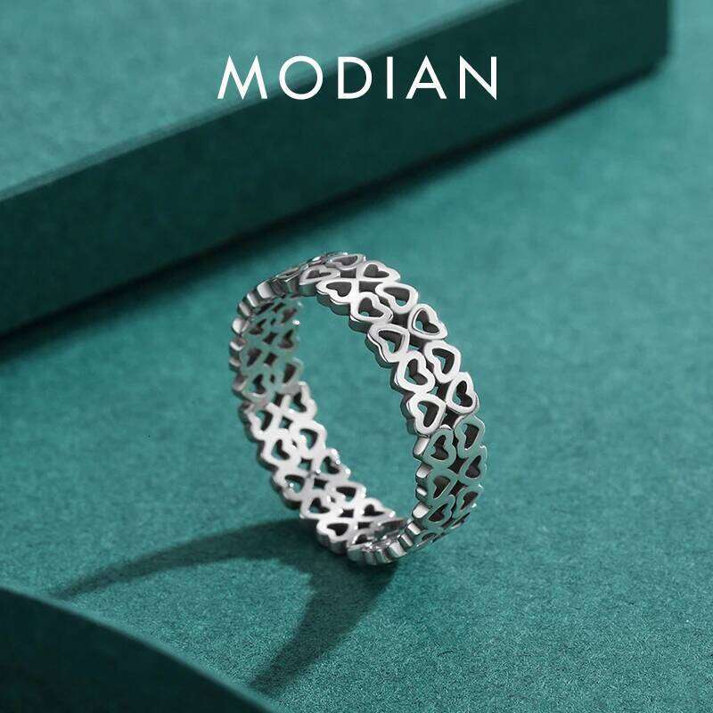 Modian New 925 Sterling Silver Diamond CZ Wedding Stackable Finger Ring Platinum Plated Brand Fine Jewelry For Women Accessories XJ260127