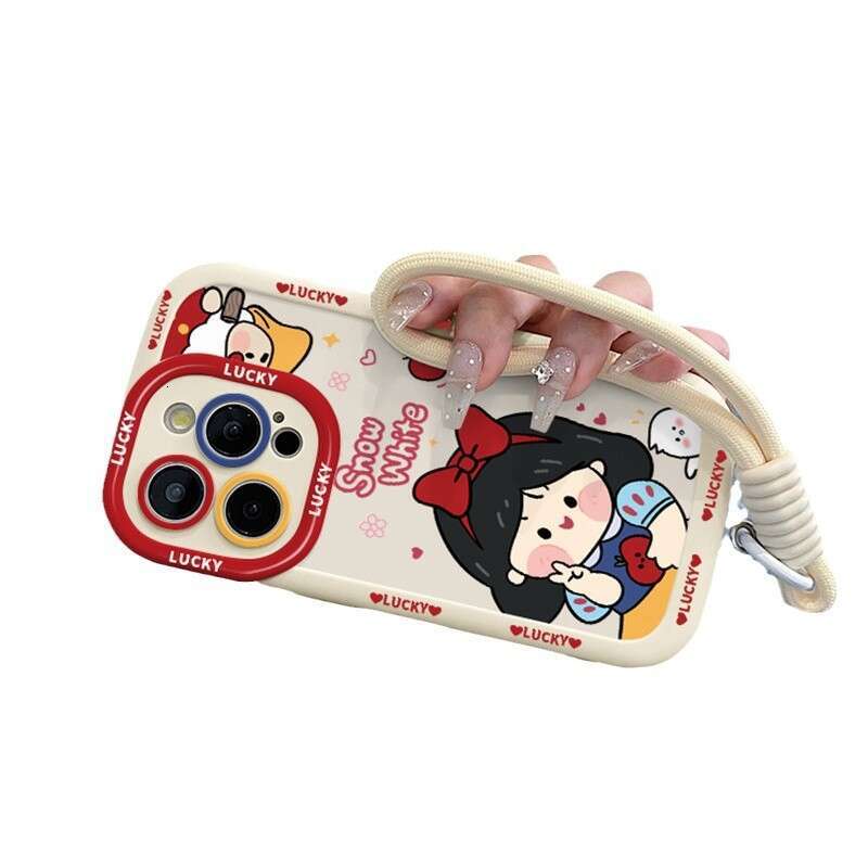Cute Snow White Princess Compatible Apple 16 Max Phone Case iPhone 15 Pro with Lanyard 14 New Model 13 S260128