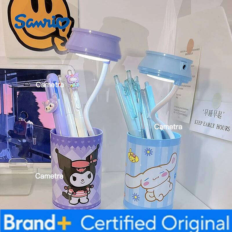 Sanrio Kuromi Creative Pen Holder Night Lamp Table Light Soda Water Charging Telescopic LED Can Decoration Multifunctional Learning H260128