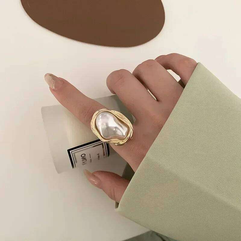 New Design Starfish Imitation Pearl Ring Shape Gold Color Adjustable Rings for Women Fashion Jewelry Party Luxury Accessory 2023 XJ260127