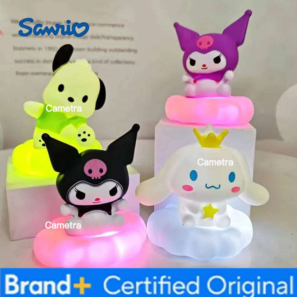 Sanrio Kawaii New Enamel Cloud Night Light: Cartoon Kuromi/Cinnamoroll/Pochacco Small Table Lamp Illuminating DecorationA H260128
