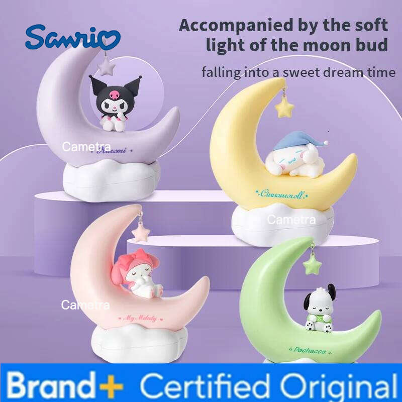 Sanrio MINISO Nightlight Anime Kuromi/Melody Moonbud Sweet Sleep Bedlight Decoration Desk Lamp Kawaii Christmas Gift H260128