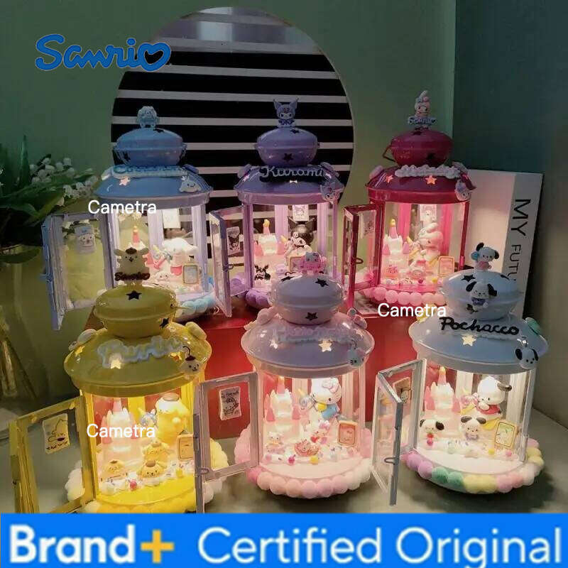 Sanrio Kawaii Night Light Hello Kitty Kuromi Hot DIY Table Lamp Cute New Desktop Toy Decor Ornament Birthday Xmas Girls Gift H260128