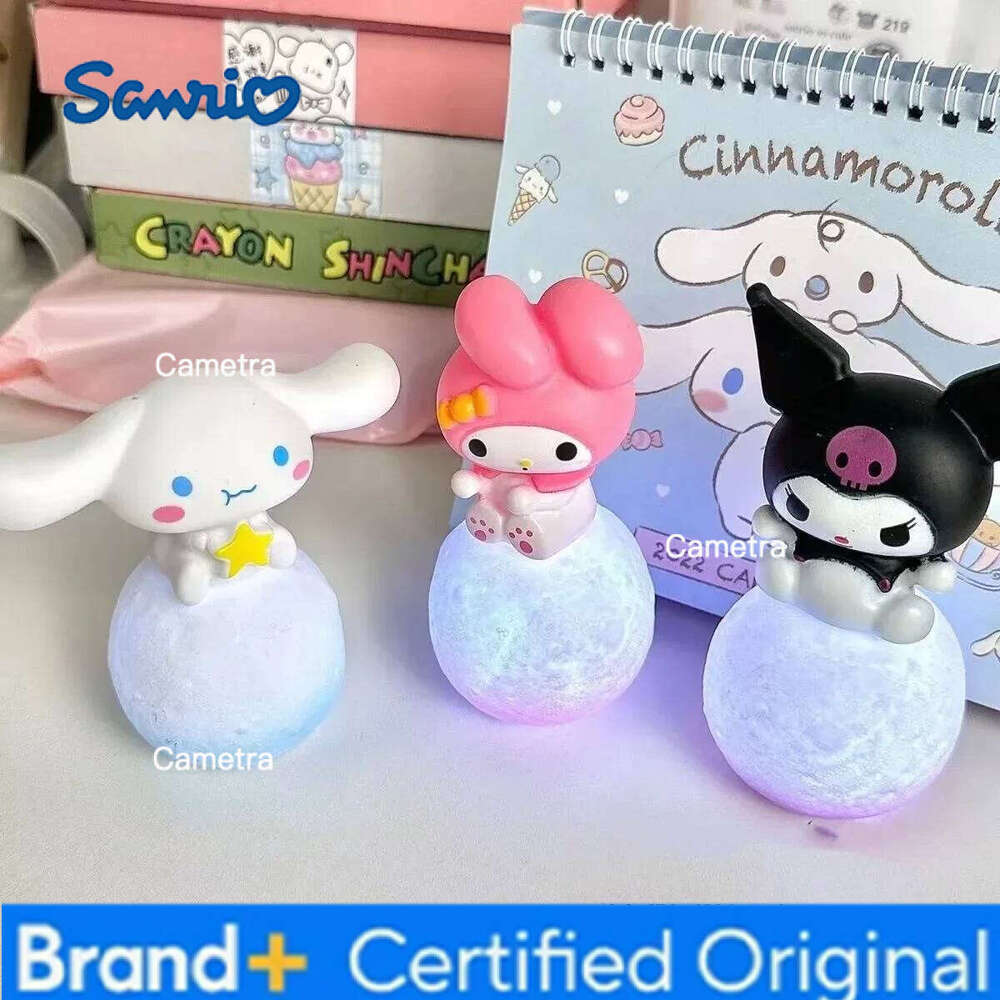 Sanrio Hello Kitty Cinnamoroll Cartoon Glowing Night Light Bedroom Lamp Kawaii Cute Desk Decorations Birthday Accessories New H26012811