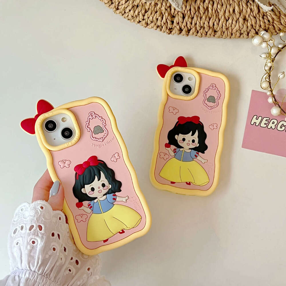 Cute Snow White Princess 3D Silicone Phone iPhone 13, Cartoon Soft Case for Apple 14, Shockproof S260128