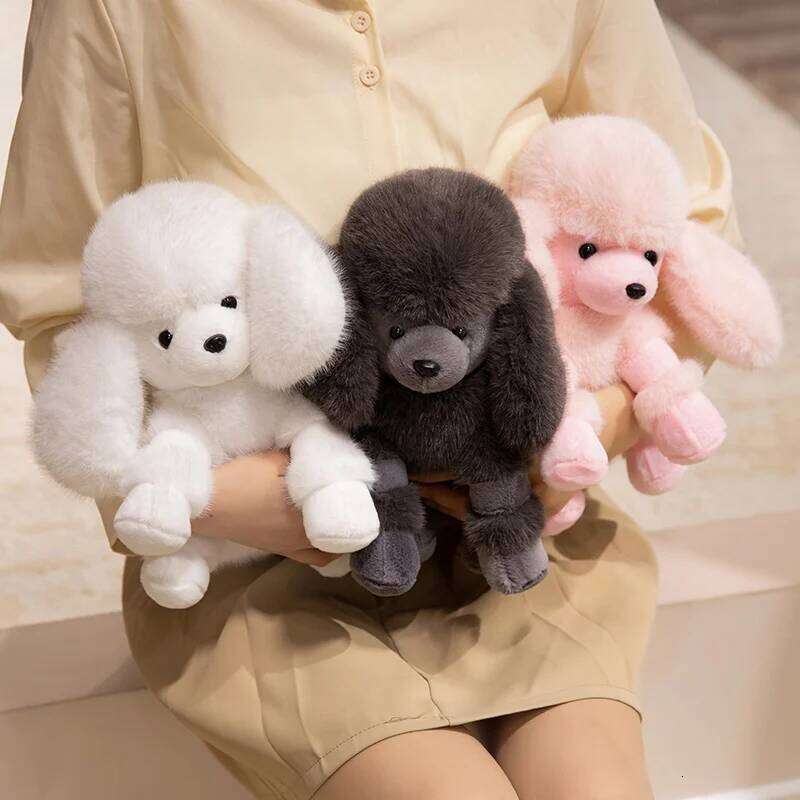 25cm Kawaii Cartoon Poodle Plush Super Soft Stuffed Pillow Toy Kids Dog lovers Birthday Gift Home Sofa Decor Y260128