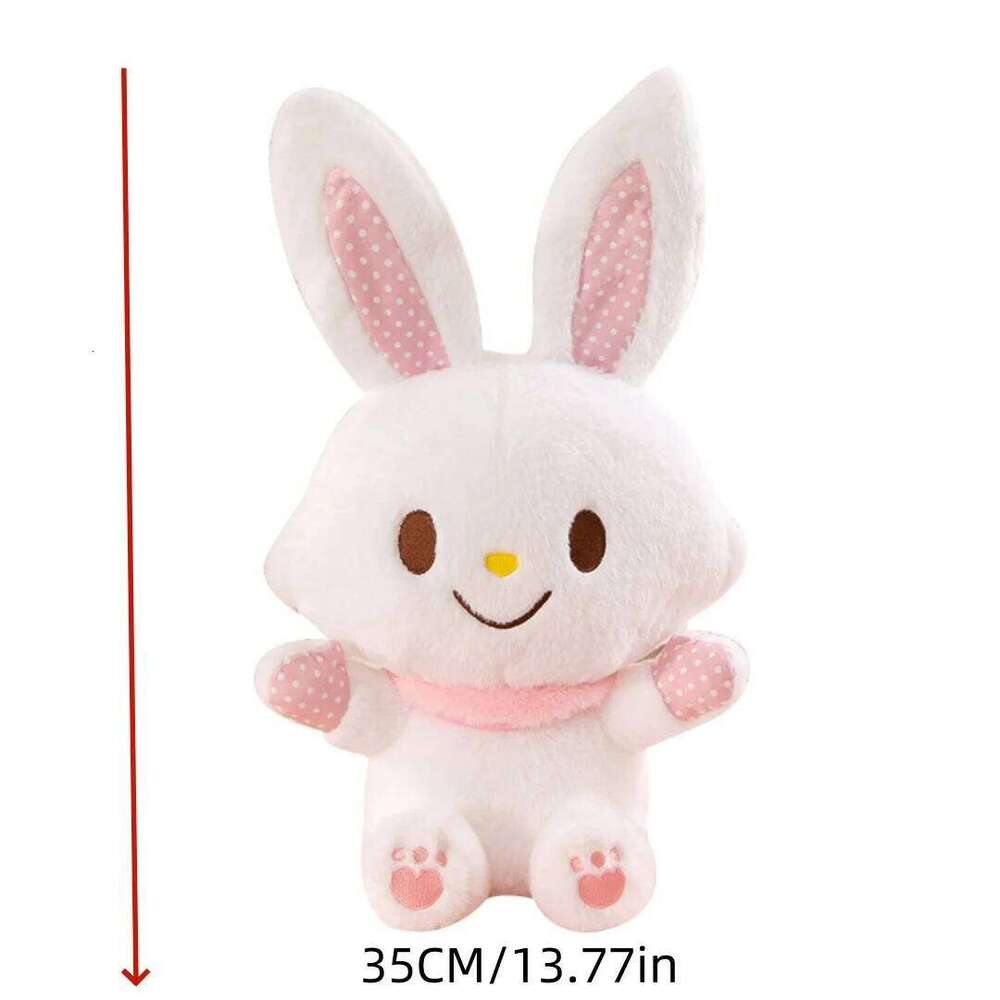 1pc 35cm/13.77in Little white plush toy girl rabbit child soothing rag hug sleeping doll Y260128