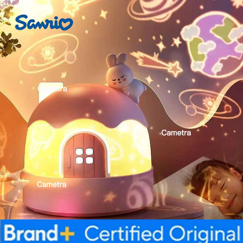 Sanrio Cute Kid Led Night Light Projector Lamp Birthday Gift Toy with Remote Control Star Sky Color Music Box for Baby Sleep Bedroom H260128