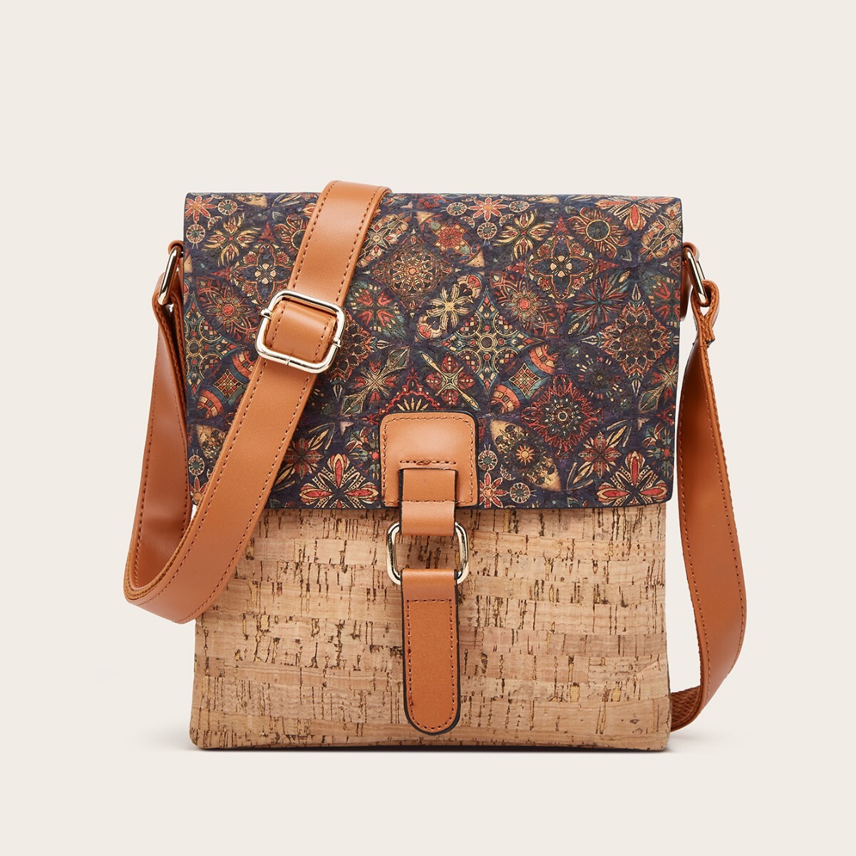 Luxury Brand 2026 Women's Bark Texture Crossbody Bag - Retro Print Envelope Purse With Phone Pocket & Adjustable Strap
