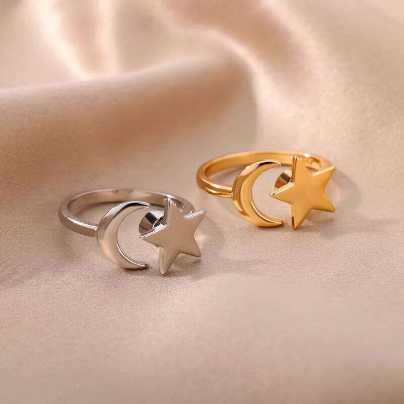 Anti Stress Anxiety Fidget Rings for Women Stainless Steel Sunflower Sun Star Spinner Ring Christmas Jewelry Gifts Dropshipping XJ260127