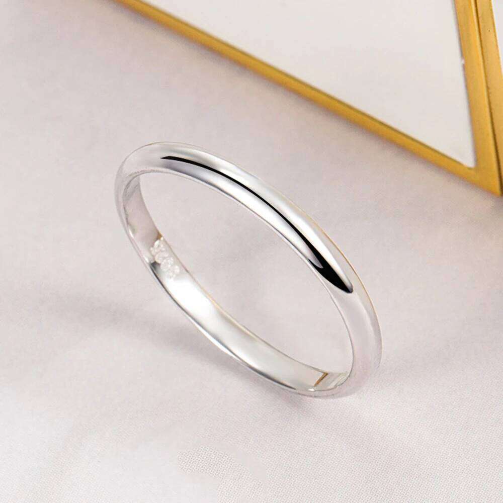 Free Engraving Fashion 100% 925 Sterling Silver Smooth Plain Dome Comfort Wedding Ring For Men & Women Jewelry Gift XJ260127