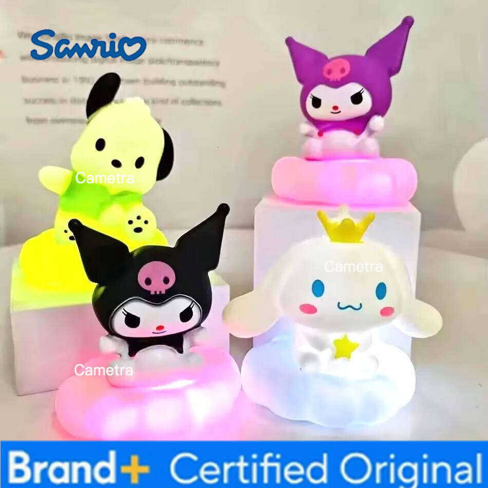Sanrio Hot Hello Kitty Kuromi Cinnamoroll Night Light Glowing Toy Bedside Lamp Anime Kawaii Children Kid Present Gifts H260128