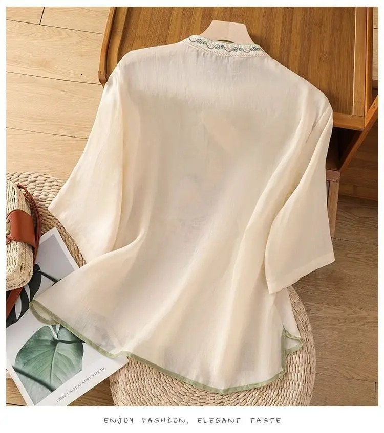 Casual Loose Blouse Shirt Women Clothes Summer Cotton Linen Ladies Tops Tee Blusas Vintage Embroidery Woman Camiseta Mujer 260128
