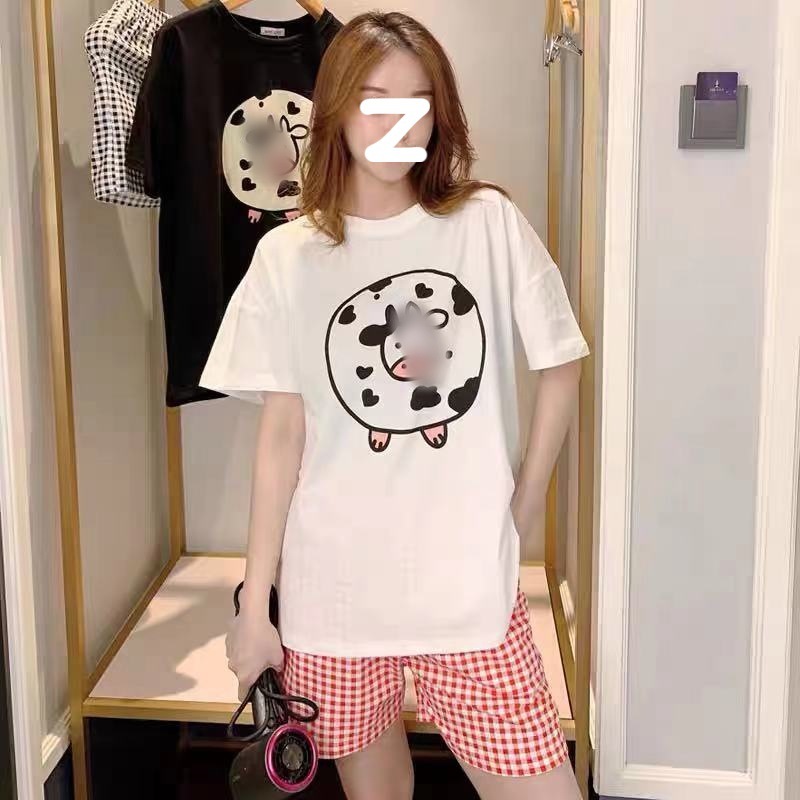 B1370-Casual Girl Suit: Comfortable Large-Sized ZM2 Women's Bedtime Clothing Collection Featuring Warmth-Focused Prints