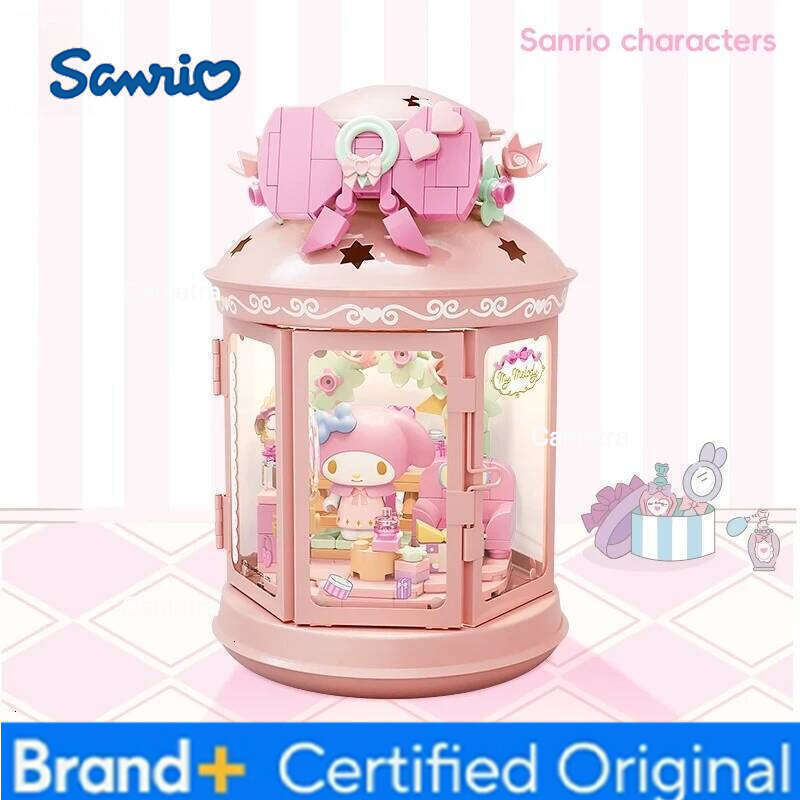 Sanrio Night Light Series Puzzle Assembly Kuromi Pochacco Kawaii Decorative Building Blocks Girl's Birthday Gift H260128
