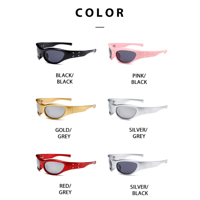 Sunglasses Wrap birthday gift Y2K Futuristic Around Unisex Cycling Sport UV400 Protection Trendy Shades