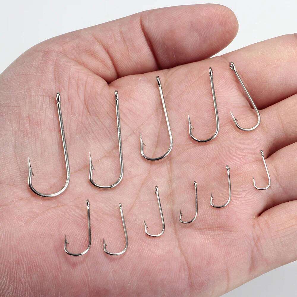 FTK 10#-20# 100Pcs/Box Round Nickel Big Ringed Sea Hook BENT SEA Hooks From Norway for Jigging Carp Fishhook Fishing Tackle 2335 Z260128