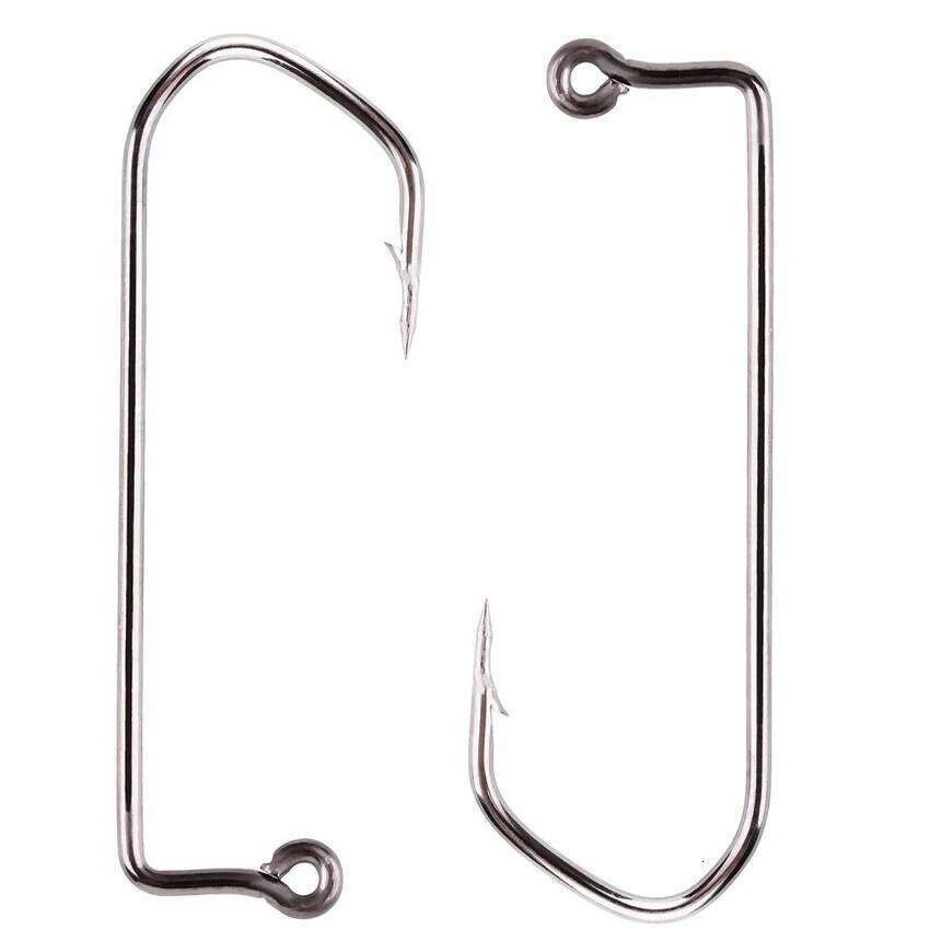 100pcs 7150 Jig Fishing Hooks Barbed Black High Carbon Steel Pesca Barbarian 90 Degree Fishhook Size 6/0# to 1# Hook Z260128