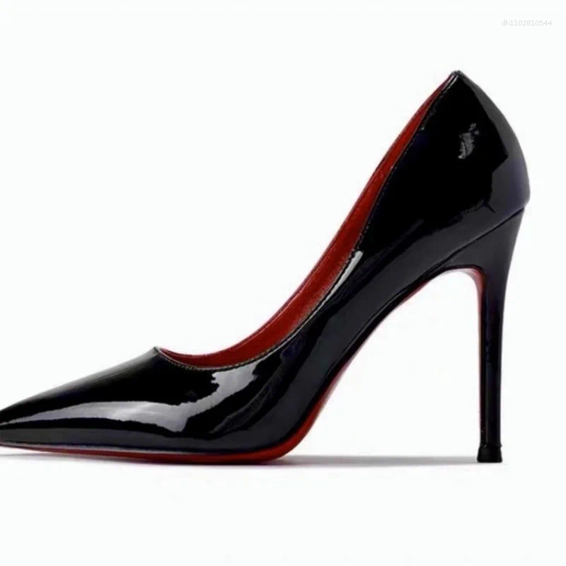 Dress Shoes 2026 Women's 9cm Stiletto Heel Pumps Glossy Patent Leather Pointed-Toe Sexy Chic Evening Party Footwear For Ladies dh4921001