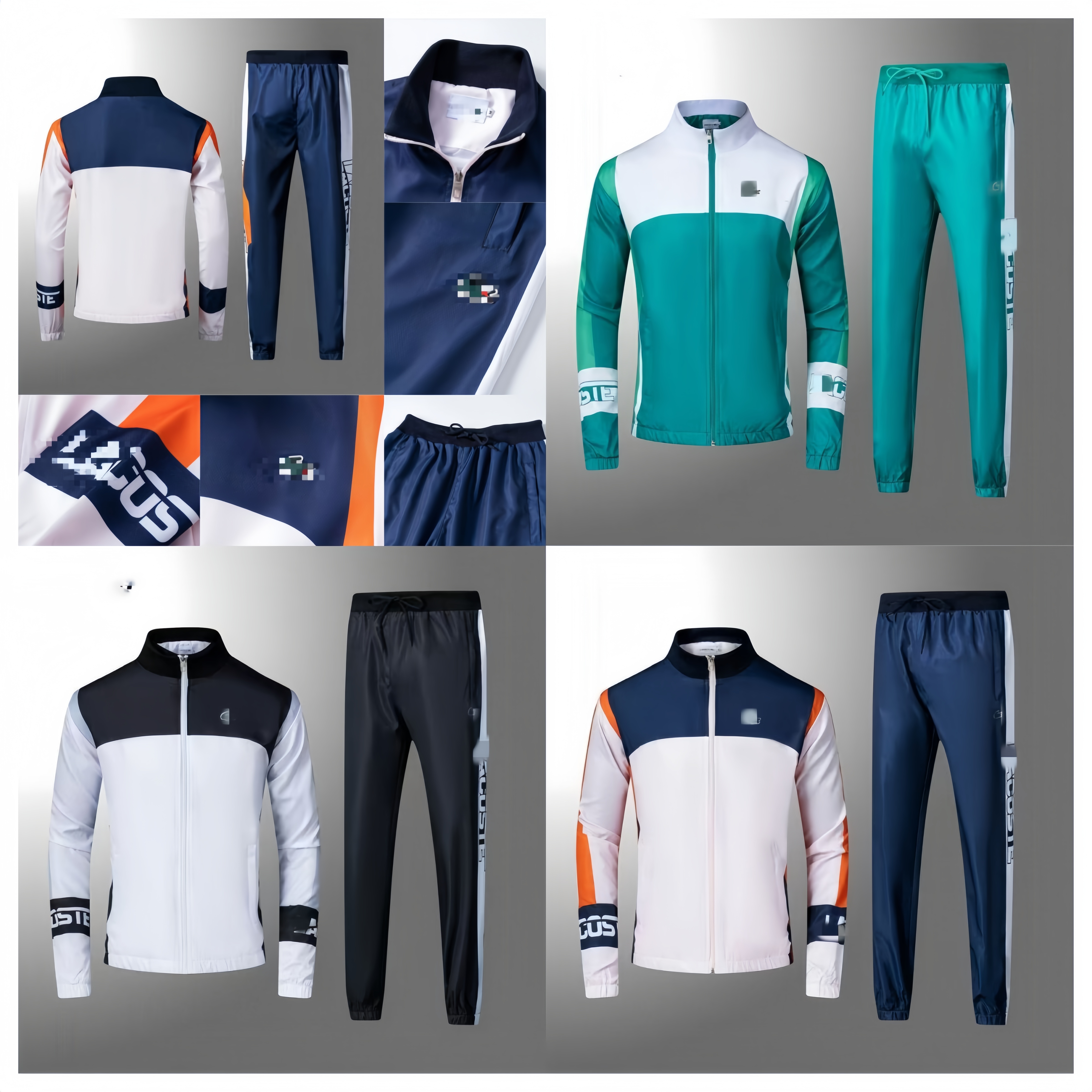 With Logo France L Men's Tracksuits Quick-dry Sports Men's Jacket Outerwear Unisex Spring Ice Silk Fabric Women's Boy Man Crocodile Autumn