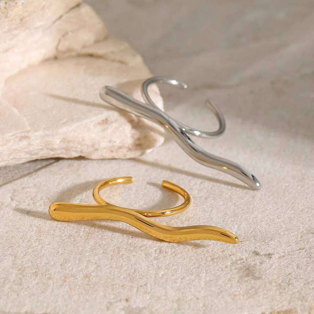 XIANING Personality Stainless Steel Minimalist Classy Open Ring 18k Gold Plated Waterproof Stylish Unique Finger Jewelry XJ260127