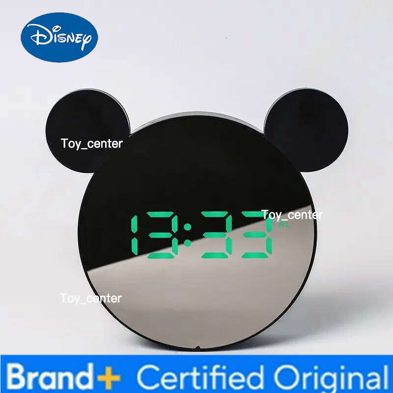 Disney Mickey Mouse Anime Peripherals Creative Personality Cartoon Three-dimensional Shape Digital Alarm Clock Desktop Ornaments H260128
