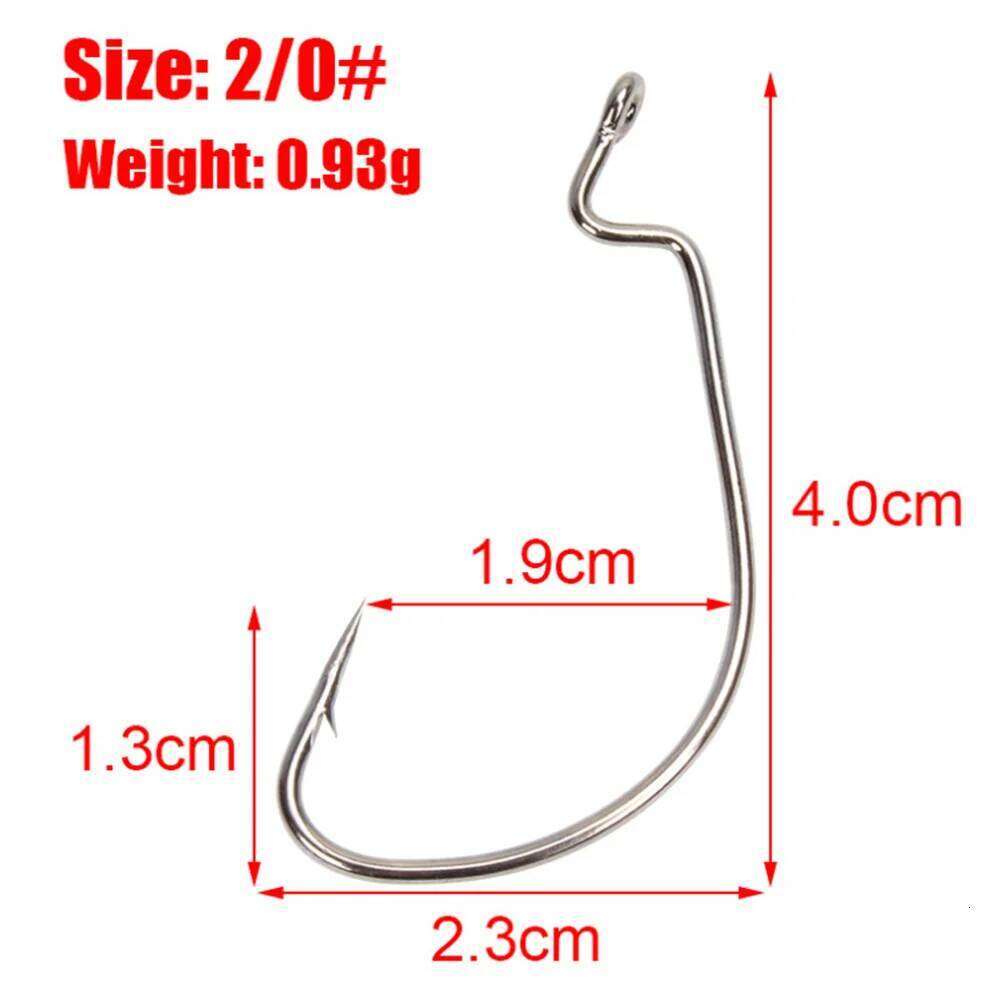 10pcs/lot Black Jig Hook High Carbon Steel Wide Crank Offset Fishhook For Soft Worm Lure Barbed Bass Fishing Accessories Z260128