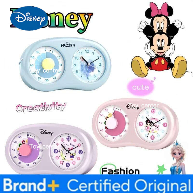 Disney Elsa Student Alarm Cute Cartoon Personalized Creative Dual-Screen Silent Clock Birthday Gift for Boys and Girls H2601281