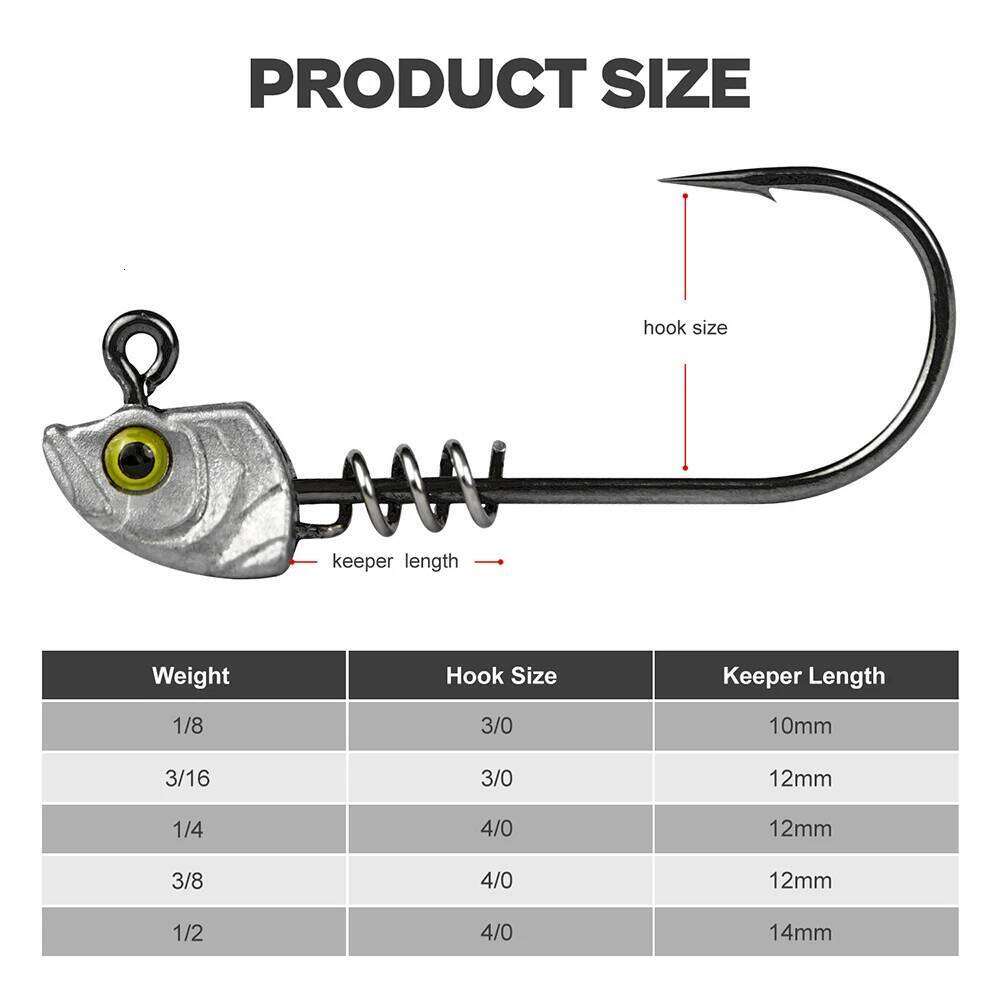 MrLurion 15pcs/Box 3.5g 5g 7g 10g 14g Screw lock jigging head fishing baits ,soft worm lure fishhook wobblers with 3D eyes Z260128
