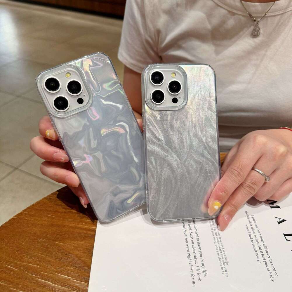 Compatible with New Apple 17 IMD Feather Gauze Glossy Surface Paintable iPhone 16 Shockproof Phone Case Material S260128