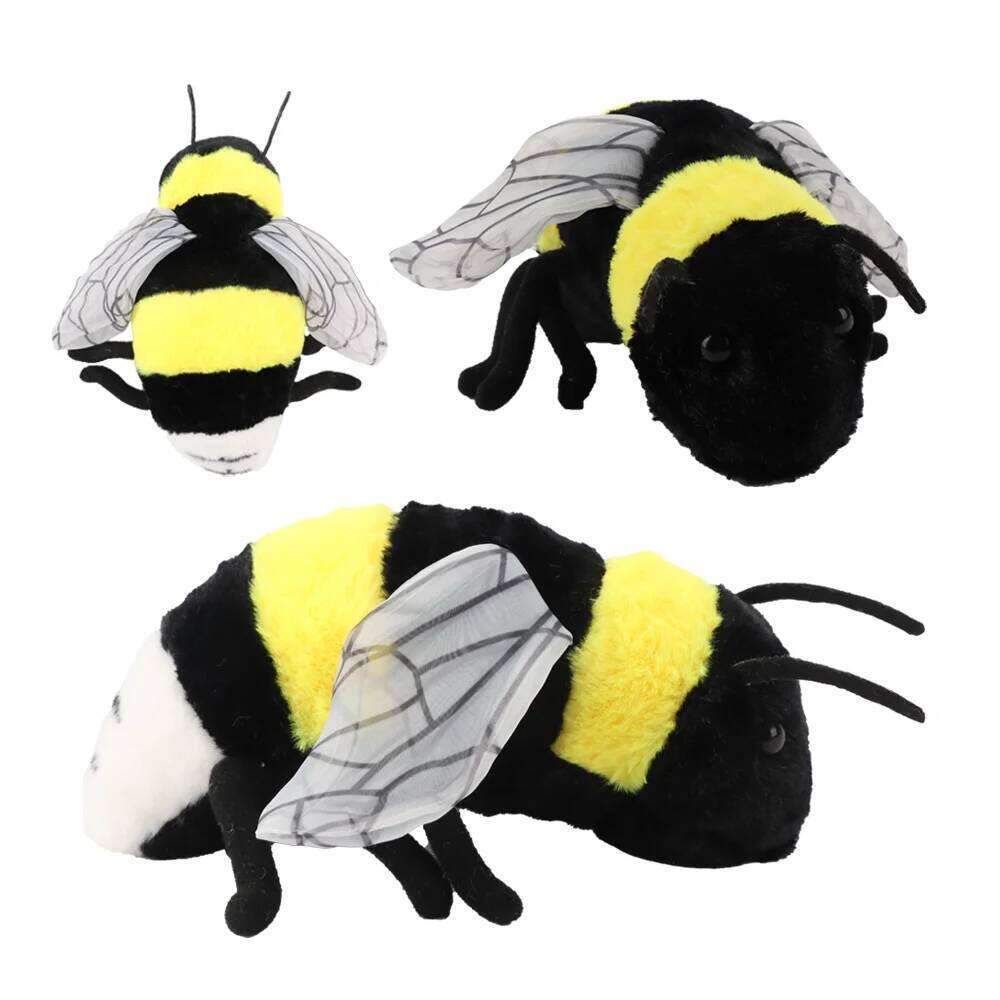 2 Sizes Lifelike plush toy Soft Stuffed Cute Toy Bee Plush Honeybee For Children Insect Enthusiasts Home Decoration Y260128
