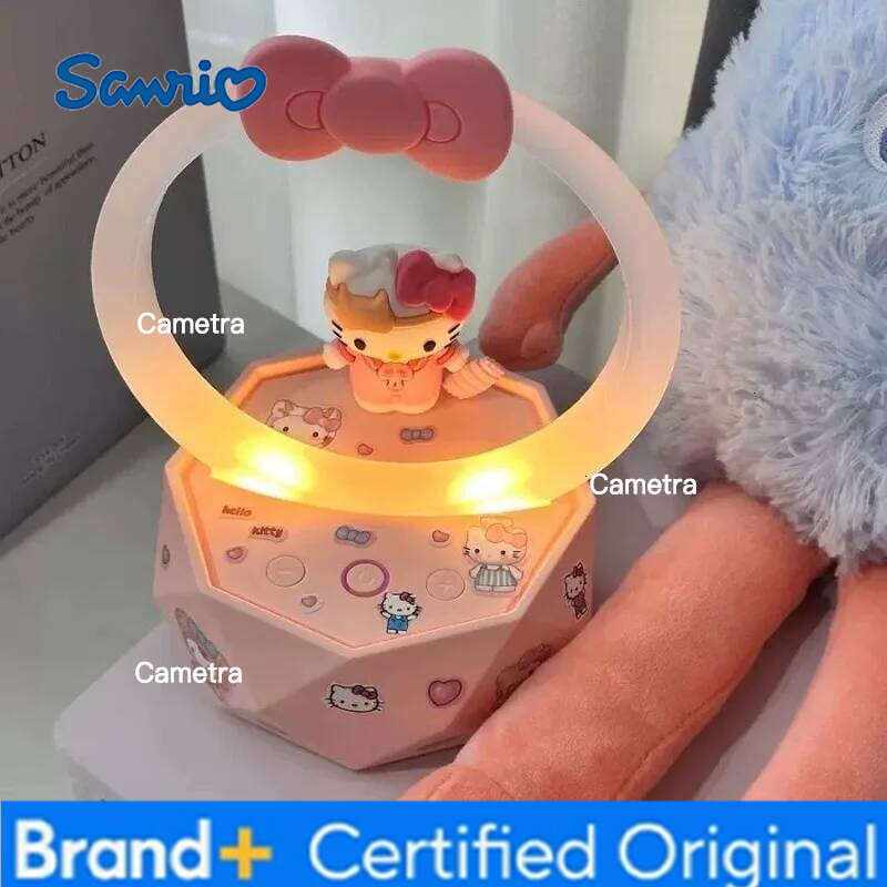 Sanrio Kawaii HelloKitty Night Light with Bluetooth Audio Function Anime Student Dormitory Desk Lamp Music Playback Multi Color Grading H260128