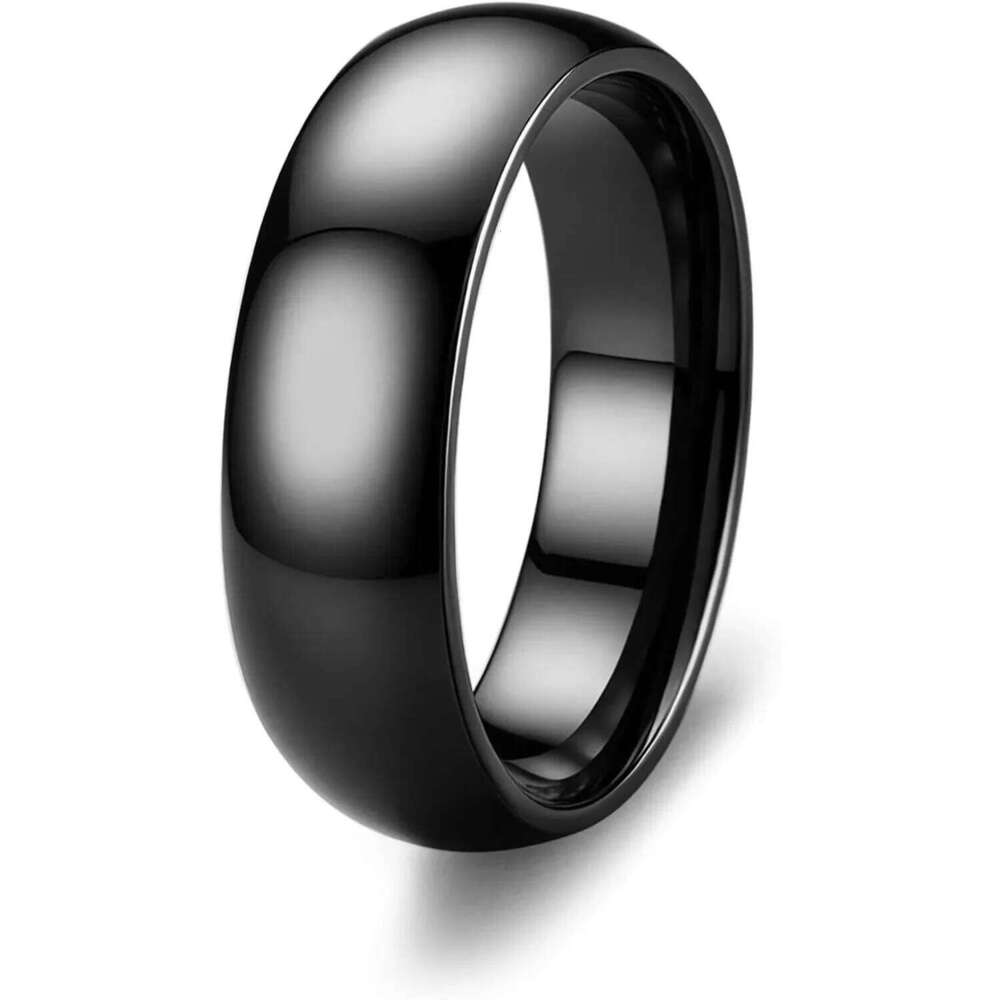 Stainless Steel for Men Women 6MM 8MM Band Rings Domed High Polished Basic Wedding Bands Comfort Fit Size 6-14 XJ260127