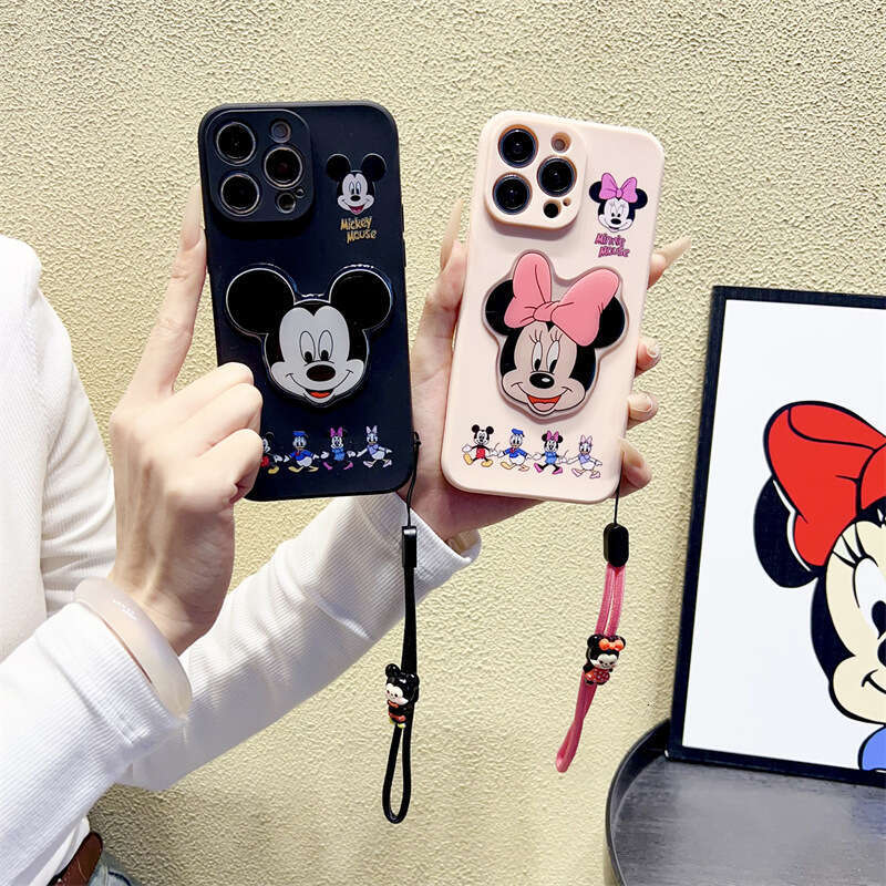 Compatible with Apple 16 Pro Max Phone Case iPhone 15 Cartoon Mickey 17m Ni11 3D Lanyard 14 Full Coverage S260128
