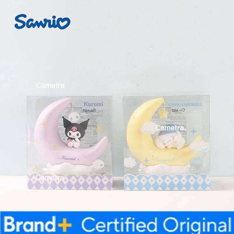 Sanrio Genuine Kuromi Cinnamoroll Crescent Beautiful Dream LED Light-emitting Ornaments Cute Night Light Children's Gift H2601281