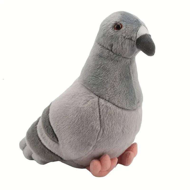 Kawaii Simulated Gray Pigeon Toy Cute Soft Stuffed Animals Plush Dove Bird Doll Birthday Halloween Gift Bing Bong for Kids Y260128