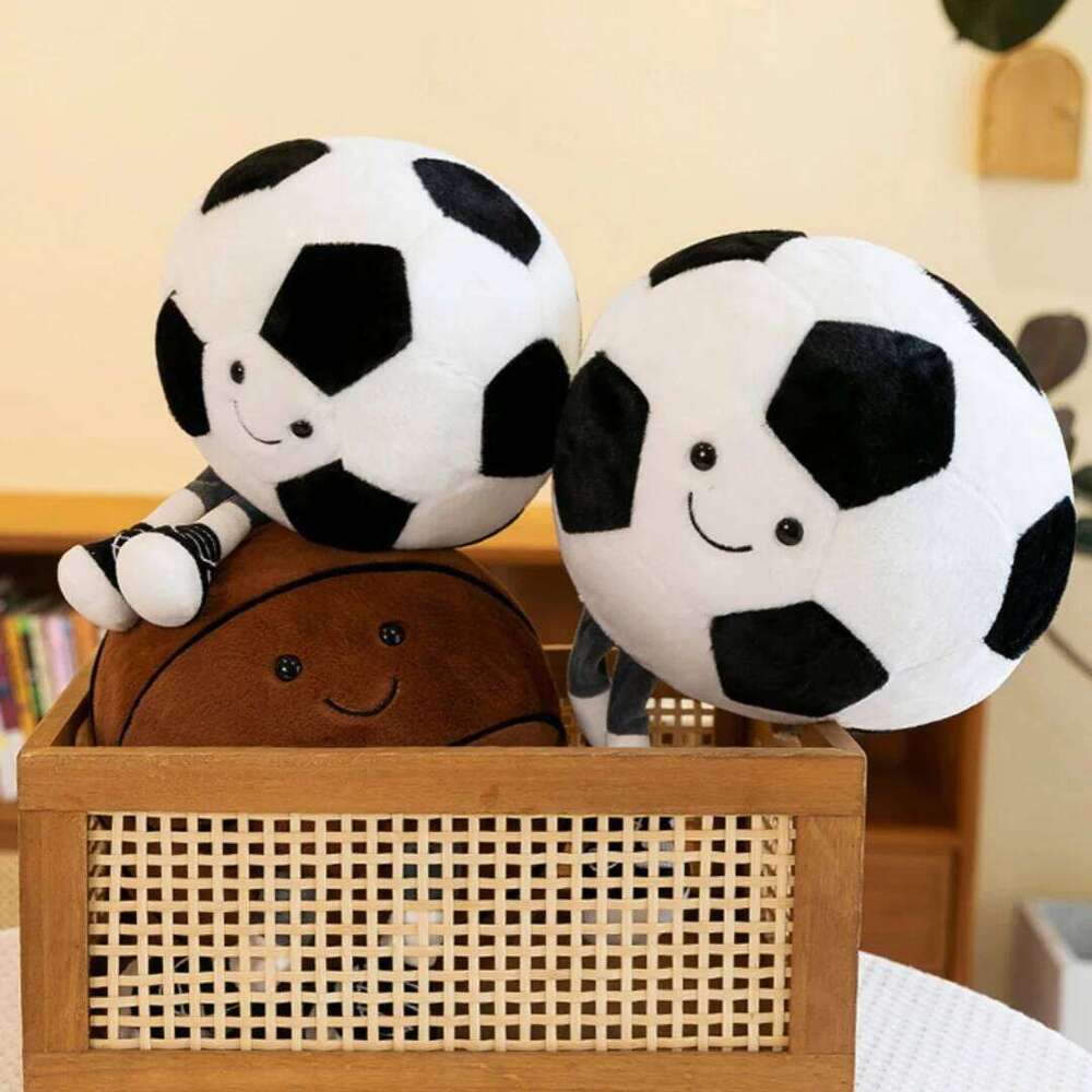 1pc 25cm/9.84in Soccer Foot Basketball Man Plush Doll Toy Boys Pillow Birthday Gift Y260128