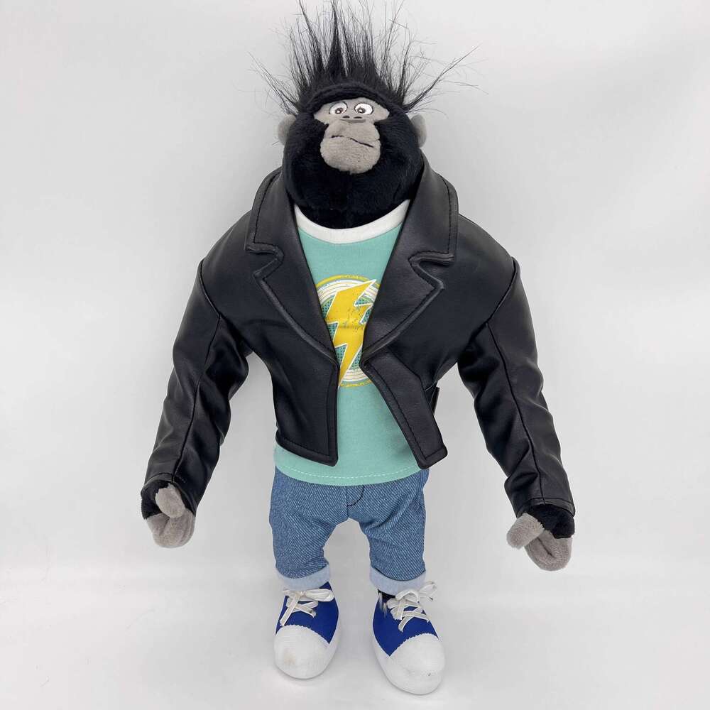 "Sing 2" Joyful Singer Johnny Black Leather-Jacketed Gorilla Plush & Elephant Meena Doll - Children's Birthday Gift Y260128