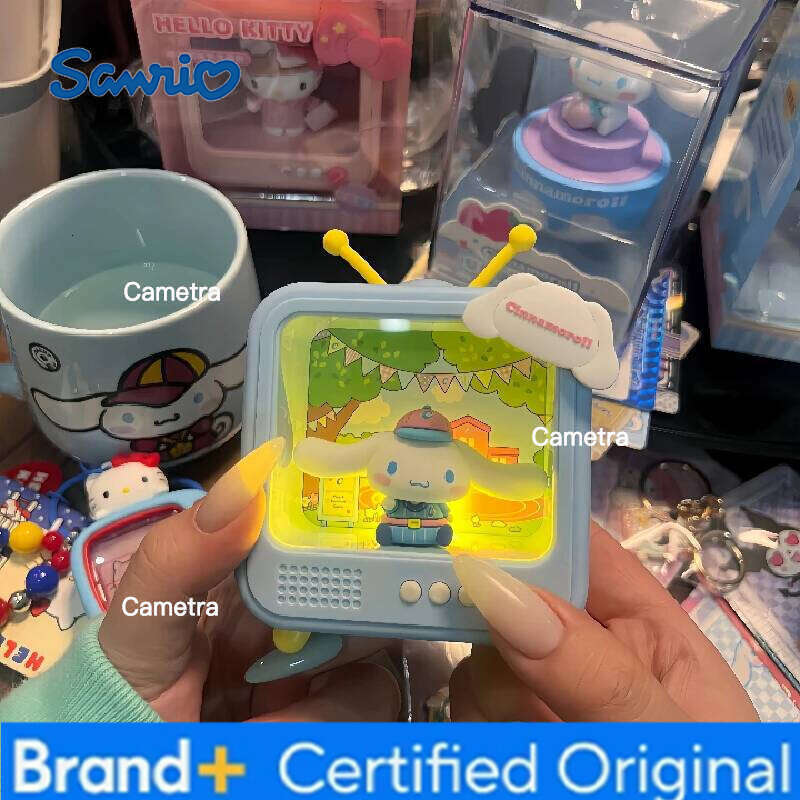 Sanrio Cute Hellokitty Kuromi My Melody Tv Series Glow Blind Box Cartoon Kitty Collectible Figurines Table Decoration Surprise Gifts H260128