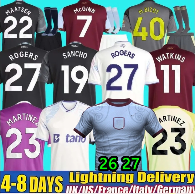 Aston 150th Anniversary kit WATKINS Vilas 25 26 Soccer Jerseys ONANA 2025 McGINN ROGERS men kids set Third top football Shirt SANCHO ELLIOTT 999