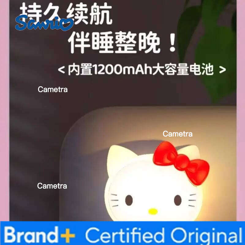 Sanrio Kawaii Hello Kitty Night Hot Cute New Girly Three-Speed Soft Light Pat Lamp Eye Protection Bedside Cartoon Kid Gift H260128