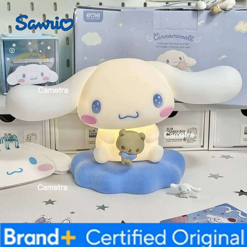 Sanrio Family Luminous Desktop Ornament Kawaii Cinnamoroll Atmosphere Lamp Anime Themed Gifts For Girls Toys Figure Collectible H2601281