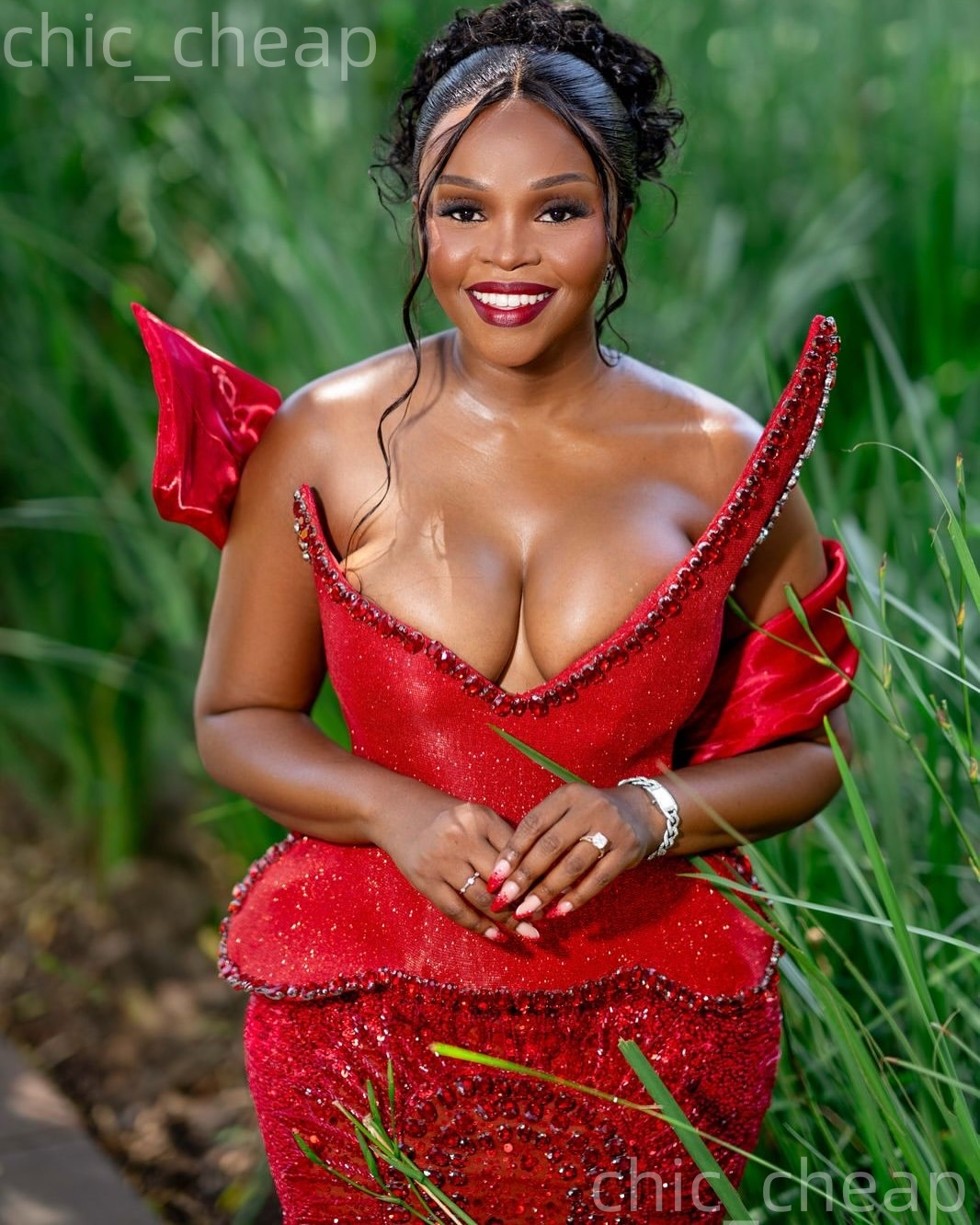 Aso Ebi Red Mermaid Prom Dresses 2026 Beaded Crystals Sequined Stylish Evening Formal Party Second Birthday Engagement Gowns Dress For Special Occasio