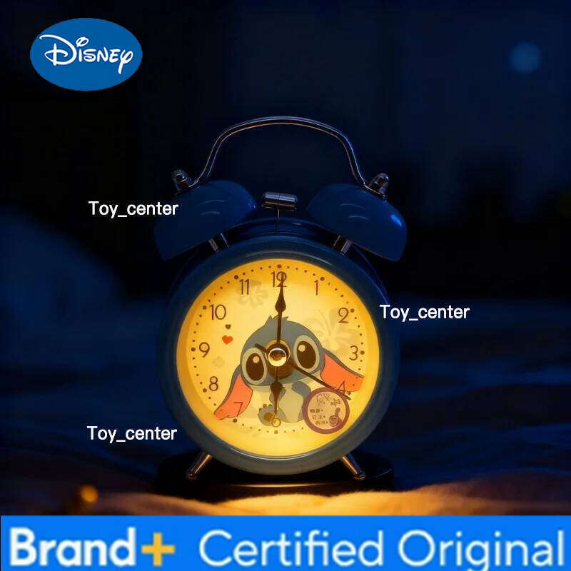 Disney Stitch 4 Inch Twin Bell Loud Metal Frame 3D Dial with Backlight Battery Operate Des Alarm Clock Decoration H2601281