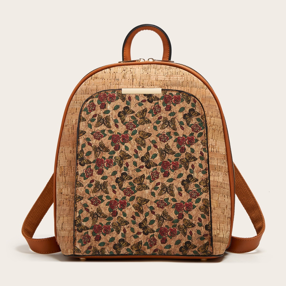 Luxury Brand 2026 New Women's Bark Print Backpack - Large Capacity 29x30cm Waterproof Travel Bag with Retro Pattern
