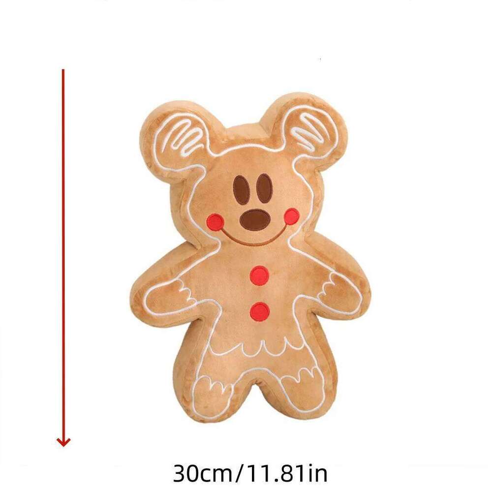 1pc 30cm/11.81in Cute soft gingerbread biscuit man, doll, pillow, cushion, car ornament, pendant Y260128