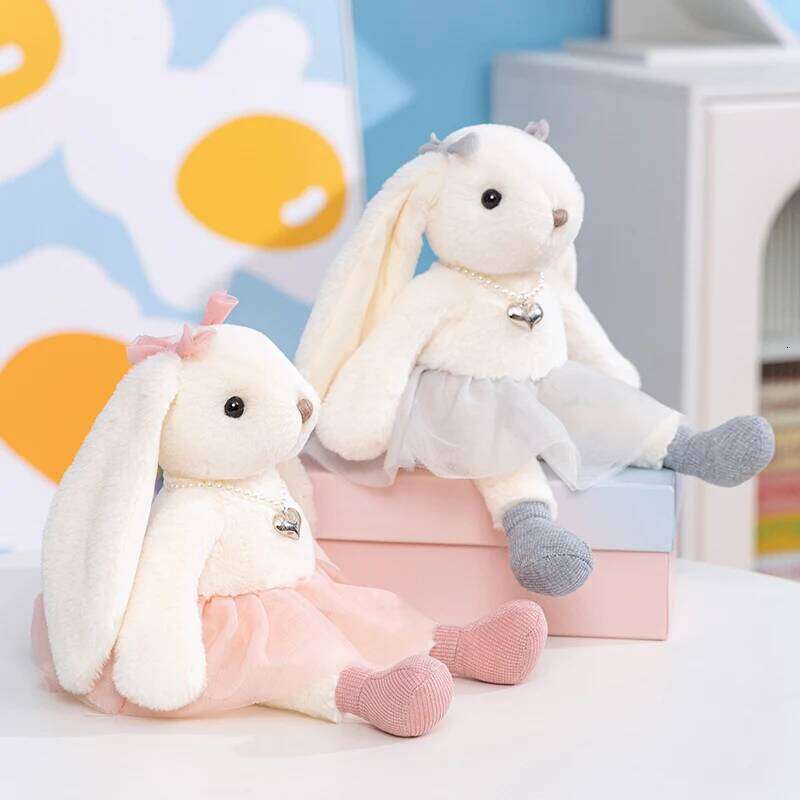 35cm/50cm Kawaii Lady Doll Accompanying Plush Toy Lovely pearl Rabbit Dolls for Kids Girlfriend Birthday Xmas Gift Y260128
